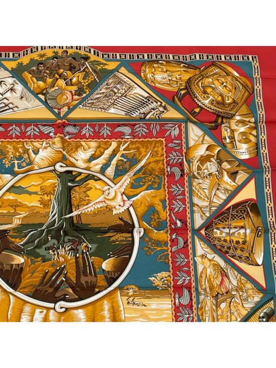 Hermes Silk Scarf Carre 90  Hermes Scarf Carre 90 Au Son du Tam Silk